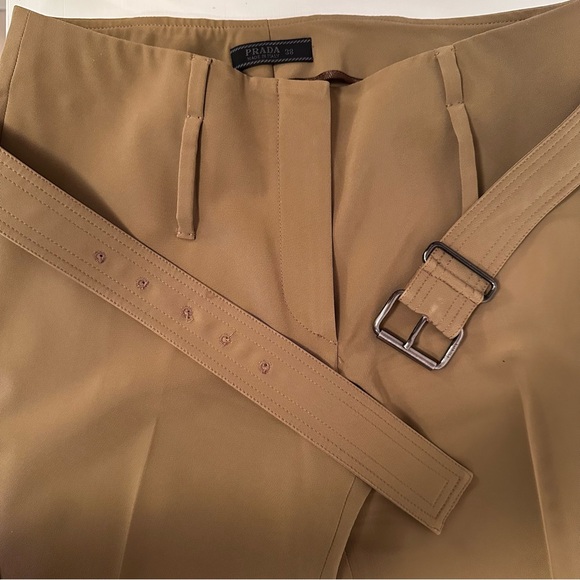 Prada Double Belt Trousers - Vintage, Authentic - Beige Size eu 38 - Picture 6 of 15